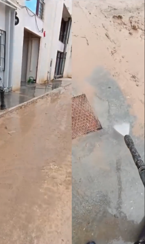 Limpieza de cristal en acceso interior